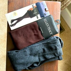 3 pair of Tights - Navy, Chocolate & Dark Grey